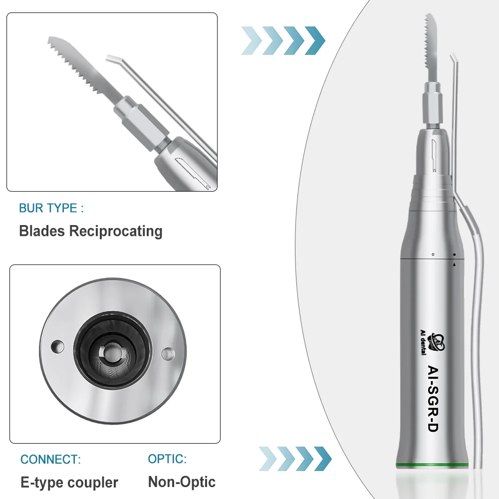 Dental Micro Saw Handpiece 3:1 Reduction 1.8mm Reciprocating/ 17° Oscillating /3° Sagittal With External Water Nozzle Non-Optic