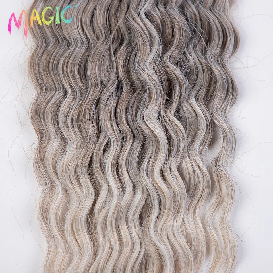 Magia capelli sintetici onda d'acqua 24 pollici treccia capelli torsione uncinetto capelli Ombre biondo rosa onda profonda treccia estensione dei capelli Cosplay