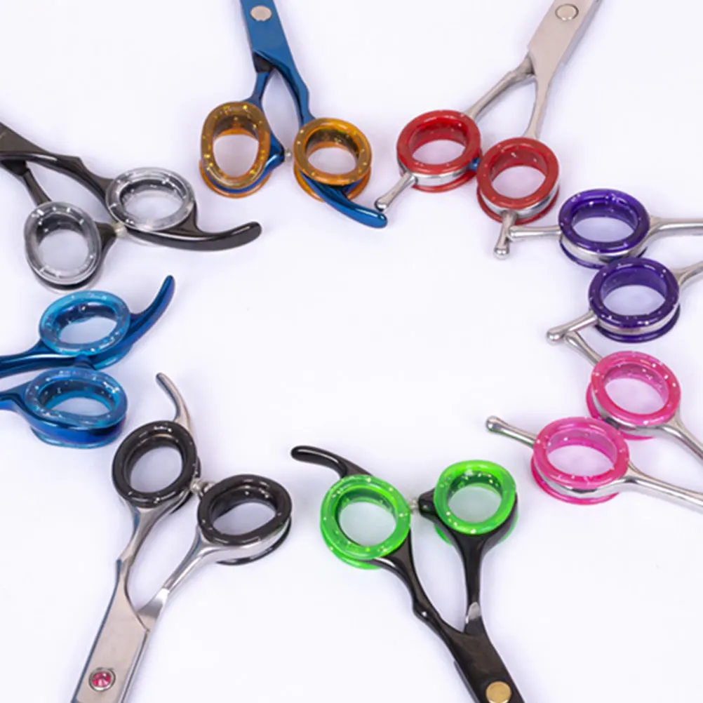 

24pcs Scissors Silicone Finger Colorful Non Grooming Shears Pet Accessories Inserts for Salon Home Use