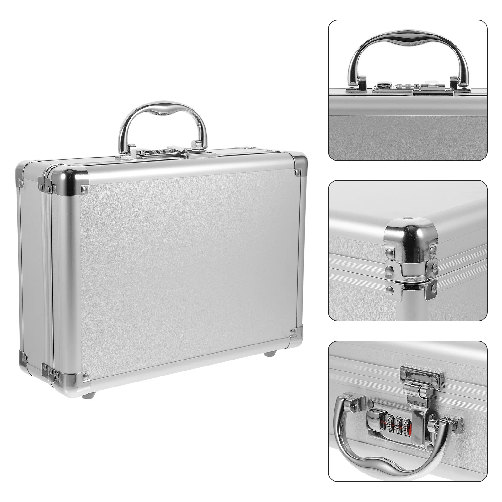

Rugged Metal Tool Box with Password Lock Strong Handle Portable Aluminum Case for Tools Storage and Transport Tools Box