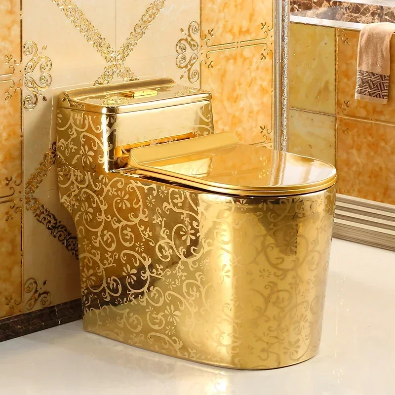 

Бытовой креативный европейский смывной унитаз, золотой унитаз, супер вихревой сифон, водосберегающий дезодорант