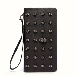 Fashion Metal Skull Women's Wallet Punk Long Purse Clutch Large Capacity Female Wallets Lady Phone bag Card Holder Mobile Case