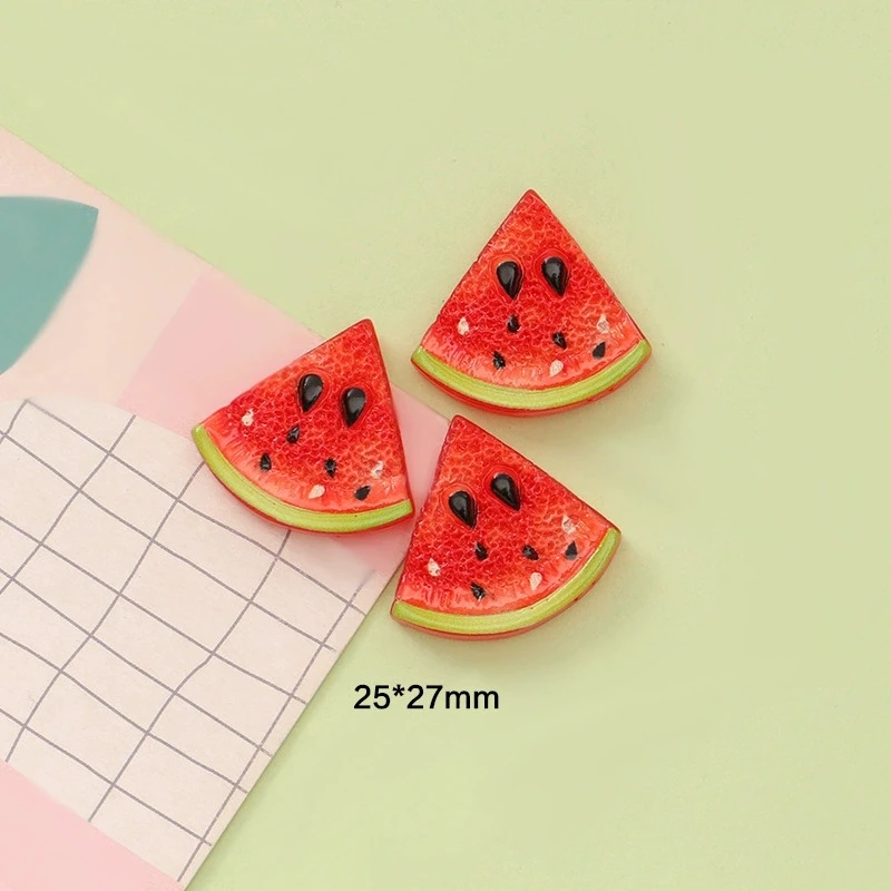 10 Stück süße Harz Erdbeere Wassermelone Kiwi Anhänger Früchte Acryl Charms für DIY Schmuckherstellung Ohrring Schlüsselanhänger Zubehör – Detail 5