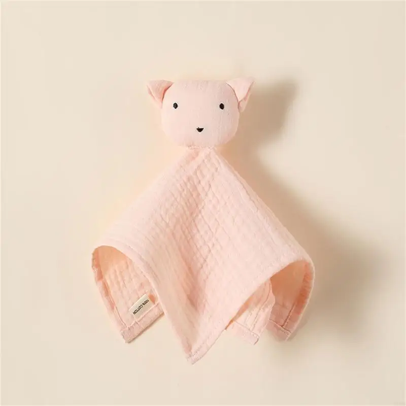 

63HE Cotton Blanket Kids Sleep Toy Soothe Appease Towel Bibs Animal Snuggle Toy Newborn Baby Soft Sleeping Doll