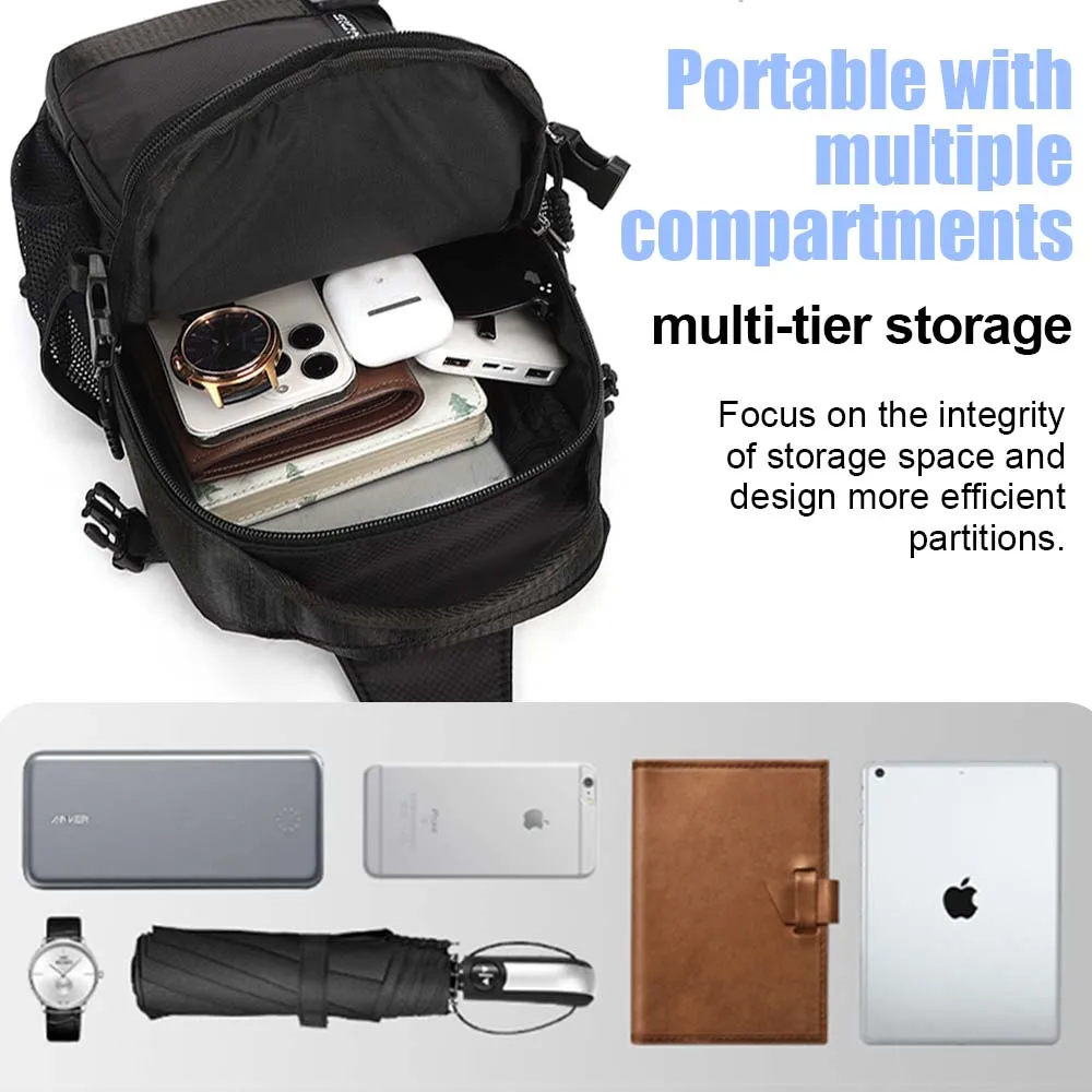 

Riding Backpack for Men Men's Chest Bag Casual Men's Single Shoulder Bag Lightweight and Large-Capacity Crossbody Bag