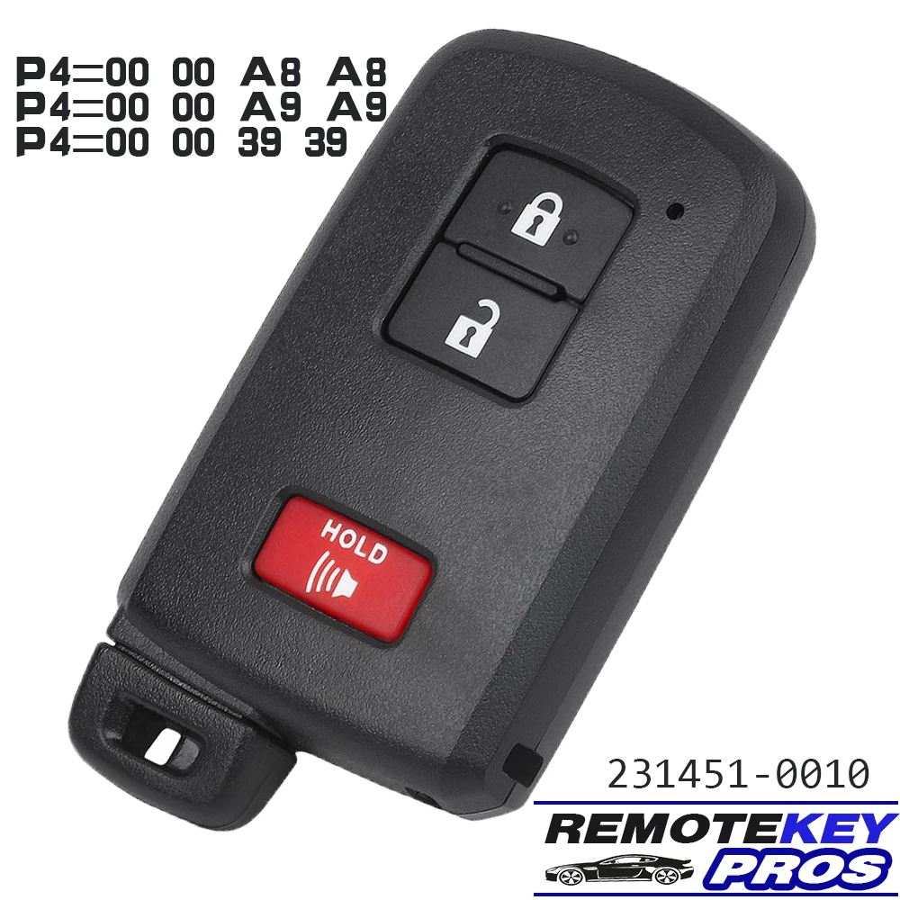 DIYKEY 231451-0010, HYQ14FBB for Toyota 4Runner Tacoma Tundr 2021 2022 3 Buttons Smart Prox Keyless Go Remote Key 314.3Mhz 8A