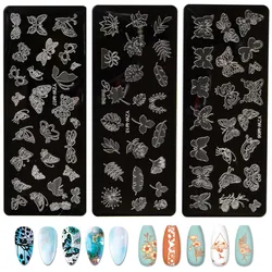 1Pcs butterfly Nail Art Stamp Nail Stamping Template Flower Geometric Animals DIY Nail Designs Manicure Image Plate Stencil