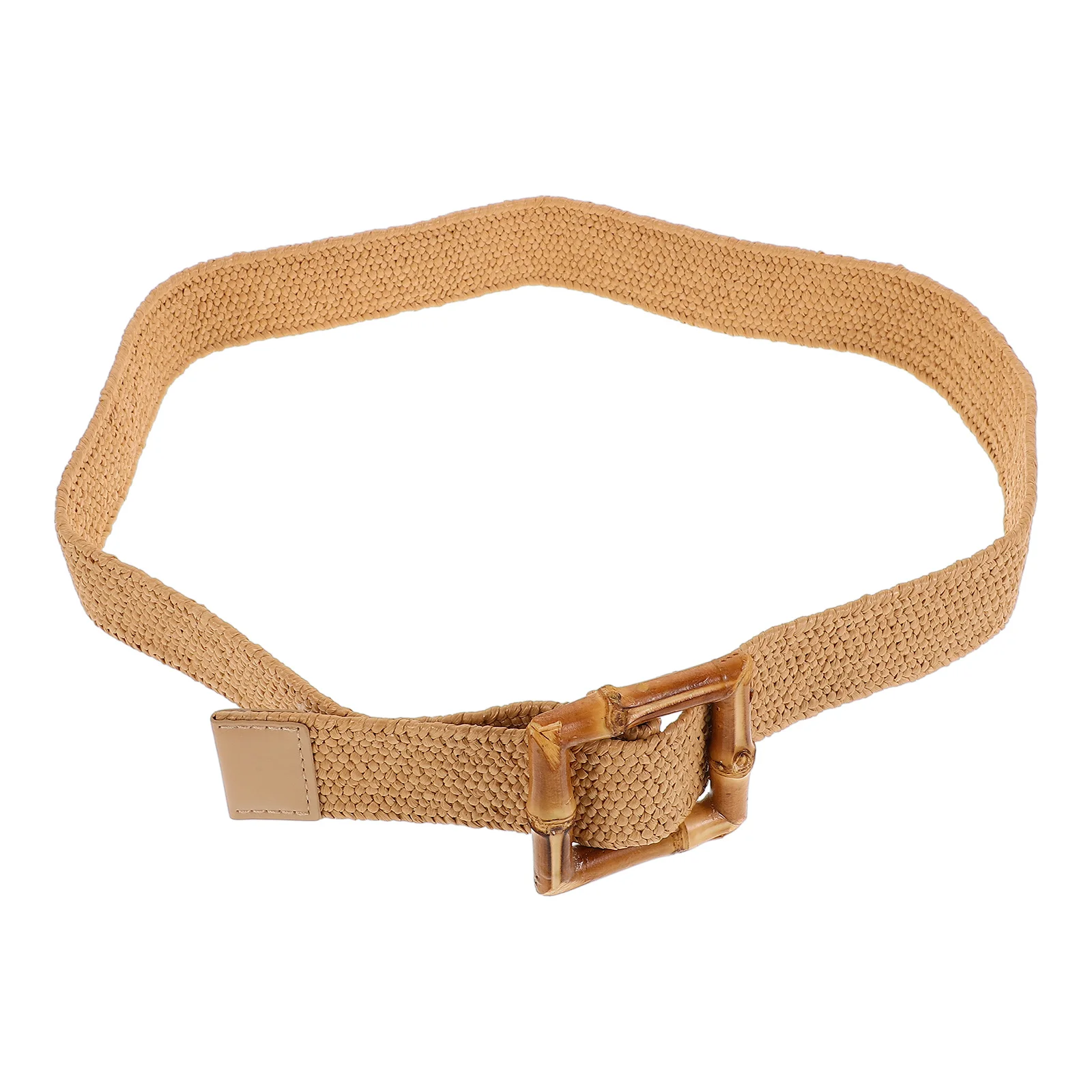 

Braided Bamboo Buckle Belt Women Straw Thick Belts for to Weave Stretch Nylon Women's