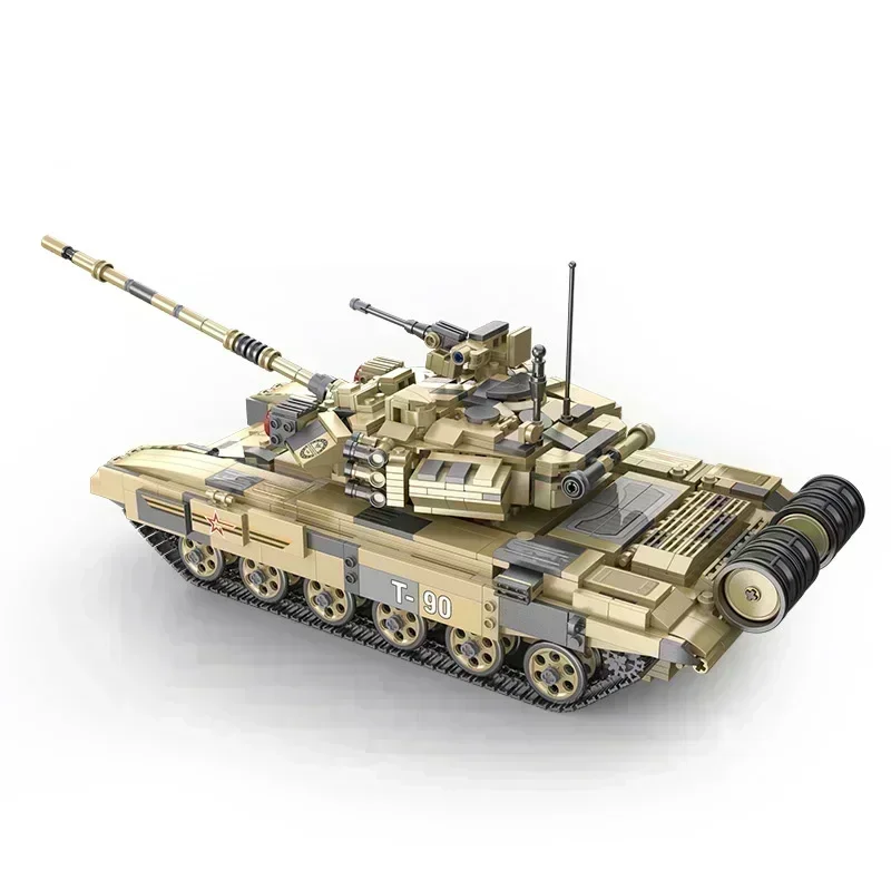 1773 peças tijolos técnico rc T-90 tanque de batalha principal modelo de carro militar blocos de construção menino presentes aniversário brinquedos de controle remoto