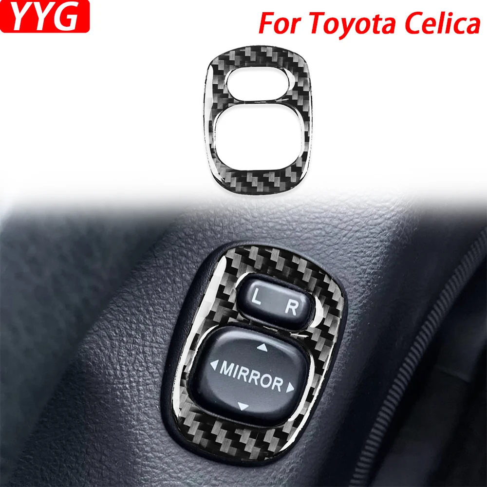 

For Toyota Celica 2000-2005 Car Accessories Carbon Fiber Review Mirror Adjustment Control Panel Trim Interior Modified Sticker