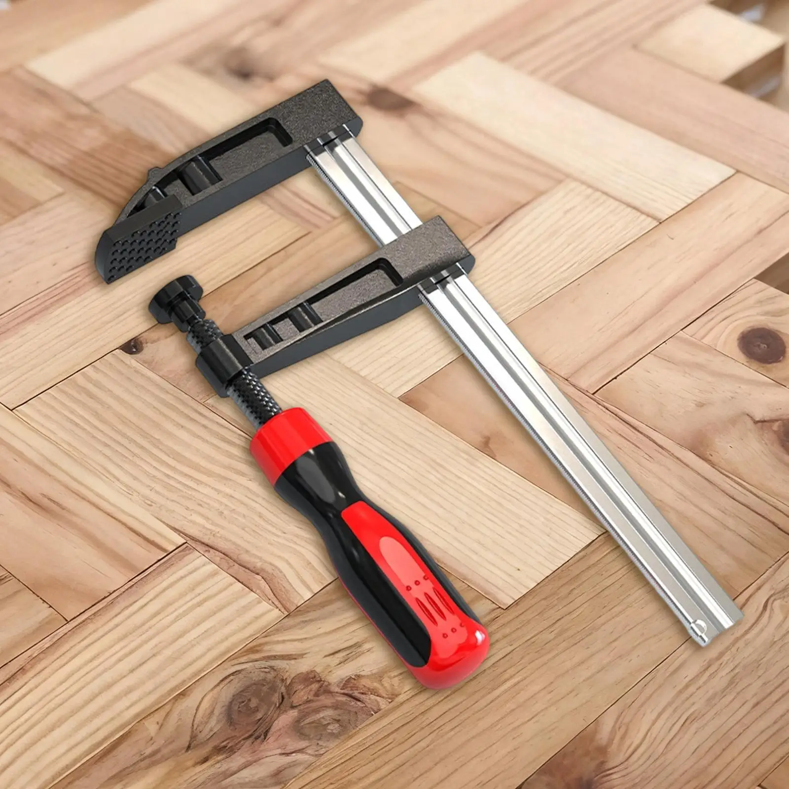 Quick Release Woodworking F Clamp Heavy Duty Carbon Steel Bar Clip Ergonomic Grip for Wood Metal DIY Projects