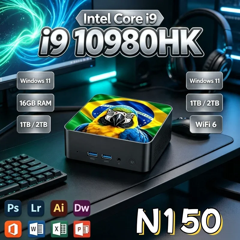インテル-i9-10980hk-n150-windows-11-brパターン-ミニpc-16gb-ram-1tb-2tb-ssd-wifi6-bt52-4k-hd-耐久性のあるゲーミング・オフィス・学習用