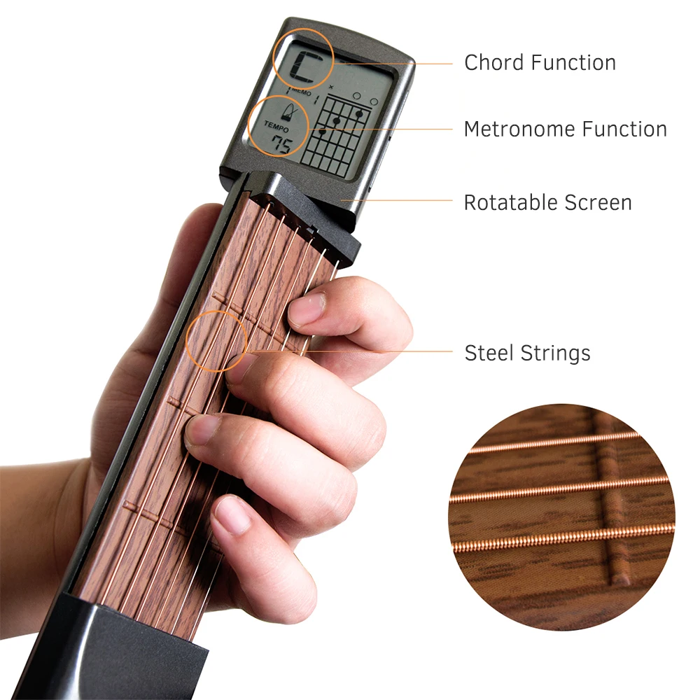 Portable Pocket Guitar Chord Trainer Guitar Practice Tools  LCD Chords Tools Guitar Accessories for Beginners dropship wholesale