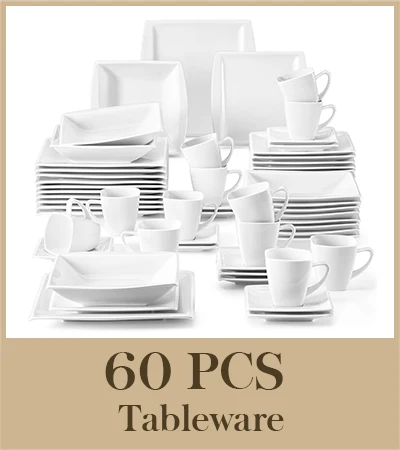 Malacasa 30/60 Stuks Marmer Grijs Porselein Serviesgoed Set Met 6 Stuks Dessert/Soep/Diner Bord/Kop/Schotel, Service Voor 12