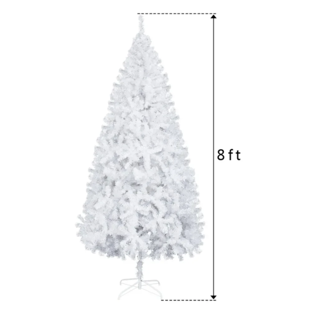 8ft white 1349 sticks flat head The leaves are made of environmentally friendly flame retardant PVC material, Christmas tree