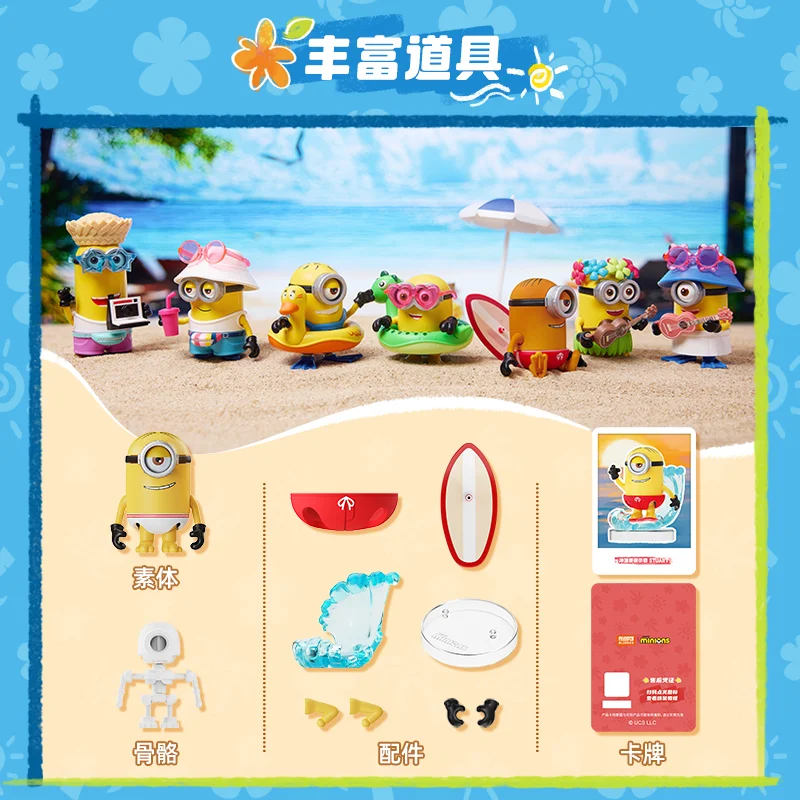 6 uds Original BLOKEES Despicable Me4 Minions muñeca amarilla Phil Carl Jerry caja ciega Tim the Minion modelo figura de acción juguetes regalo