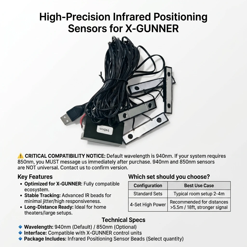 X-GUNNER Wireless Light Gun Infrared Sensor LED Bar - 940nm IR Positioning Accessories for Retro Arcade view 2