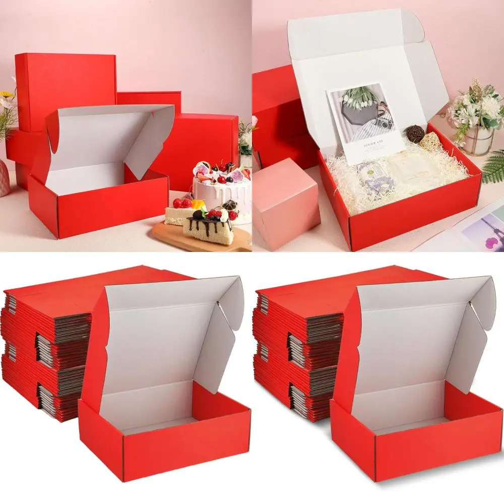 Pacote com 40 Caixas de Papelão Corrugado 12x9x4 Polegadas para Envio, Documentos e Embalagens de Pequenos Negócios (Vermelho)