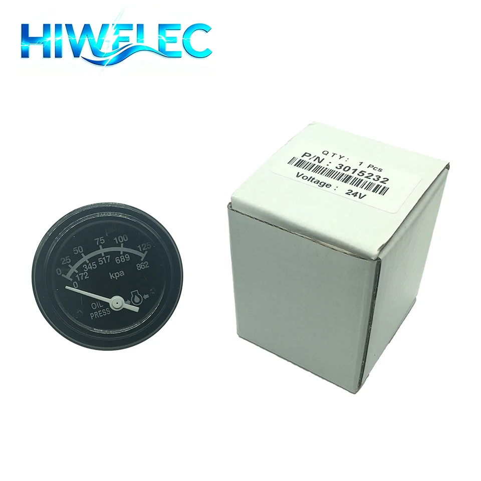 Diesel Generator Oil Pressure Gauge 3015232 24V 52mm Genset Accessories