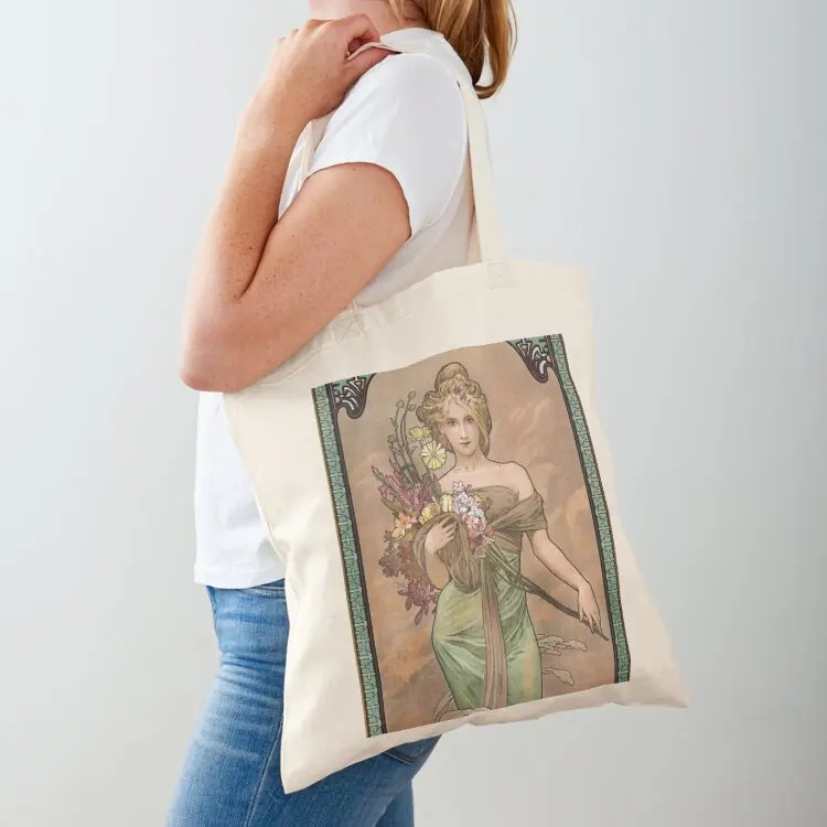 Le Printemps - Alphonse Mucha - 1900 Tote Bag shopper bags for women Lady bag hand bags