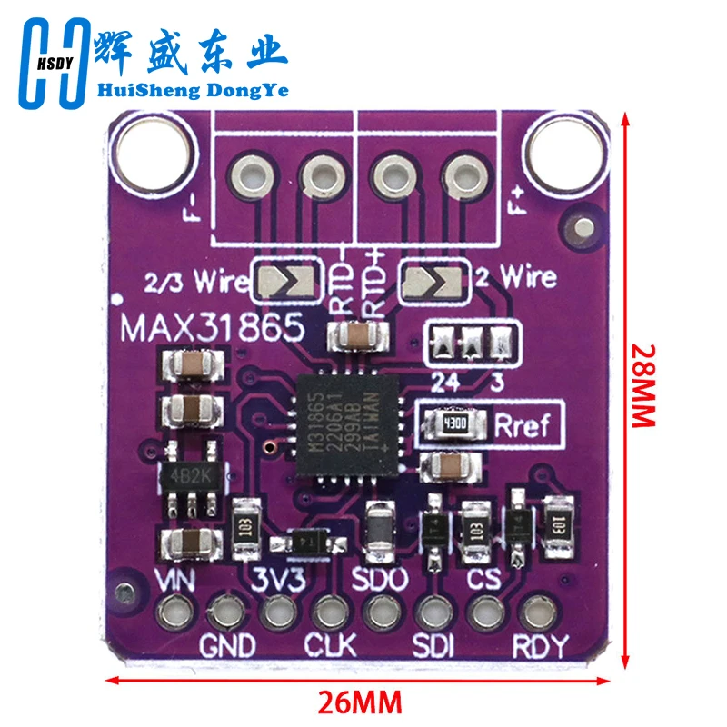 MAX31865 PT100 to PT1000 RTD-to-Digital Converter Board Temperature Thermocouple Sensor Amplifier Module 3.3V/5V For Arduino