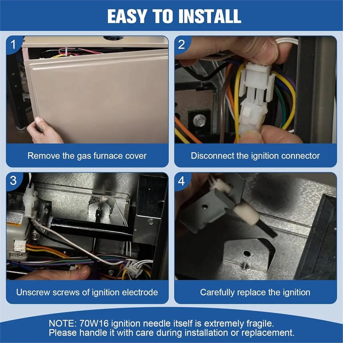 

2026 New 70W16 Furnace Hot Ignitor for White Rodgers Silicon Nitride Ignitor,789A-801A1