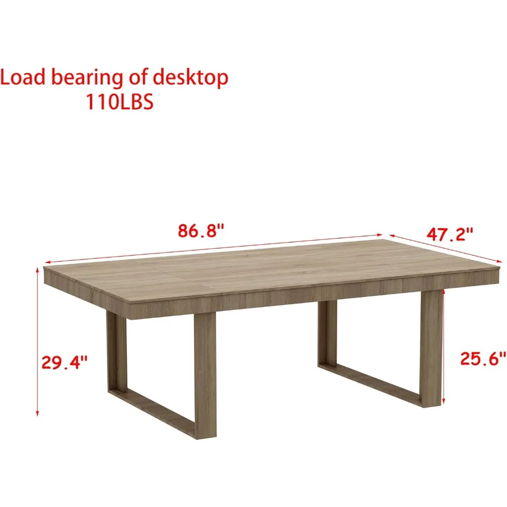 طاولة طعام تتسع لـ 8-10 أشخاص، طاولة عشاء خشبية حديثة متعددة الاستخدامات، طاولة مطبخ لغرفة الاجتماعات #2