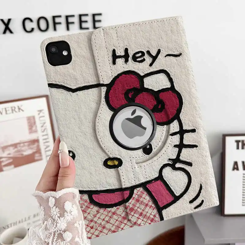 

Sanrio Hello Kitty Ipad Protective Case Applicable ipad11 Generation Protective Case Tablet ipad10 2025 with Pen Slot Rotating