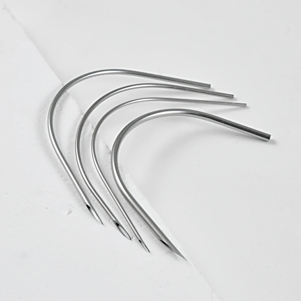 Curved Needle with Disposable Sterile Package for Piercing