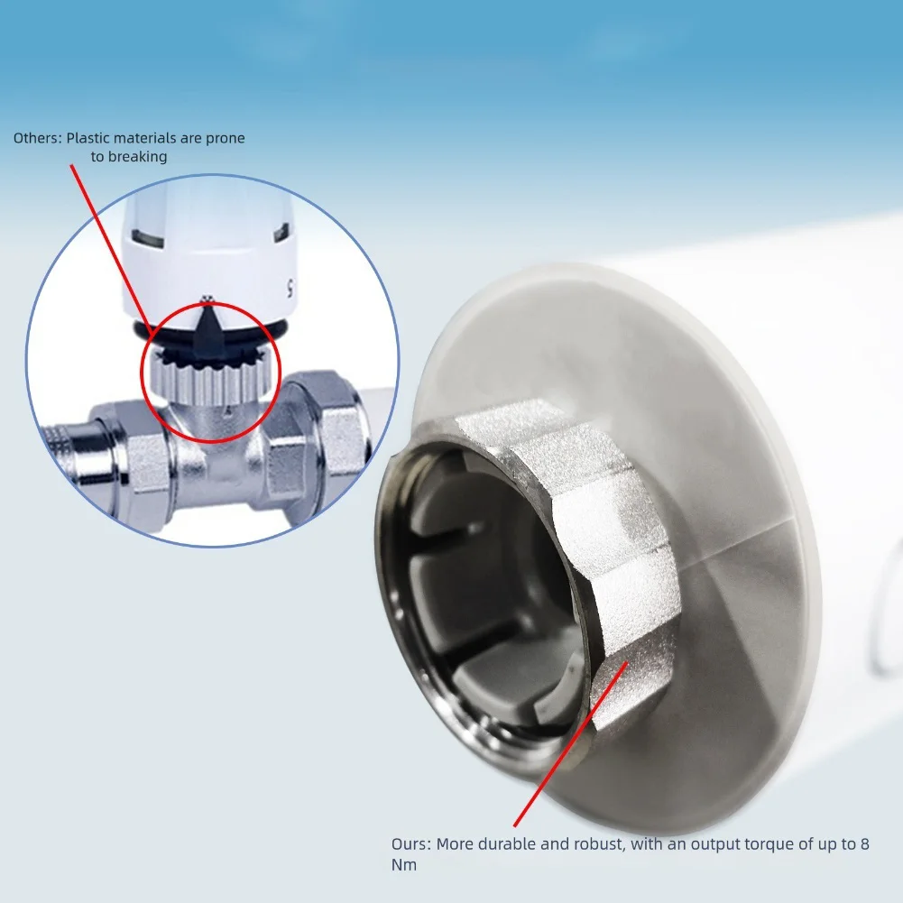 

Термостатический клапан Wi-Fi TRV, регулятор температуры головки радиатора для обогрева умного дома с шестью адаптерами и индивидуальным планированием