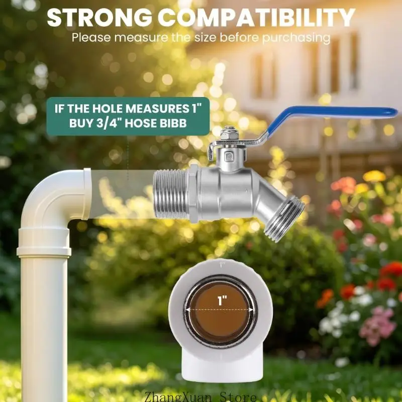 Wasserabsperrschlauchventile 3/4 Zoll Edelstahl Gartenschlauchanschlüsse Ventile 3XUF – Detail 7