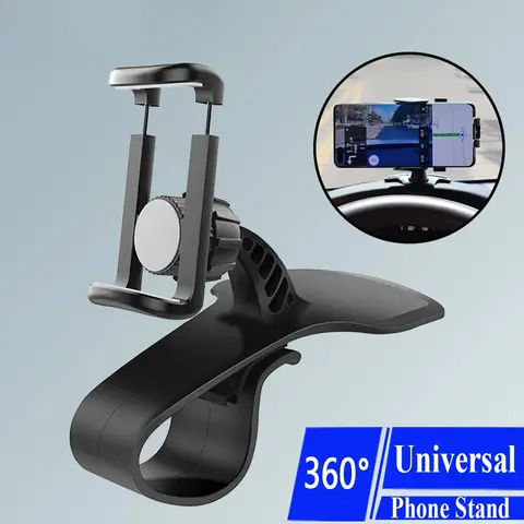 Car Phone Holder Clip Rotatable GPS Mount Stand Car Dashboard Console Universal Mobile Telephone Rack for iPhone Samsung Xiaomi