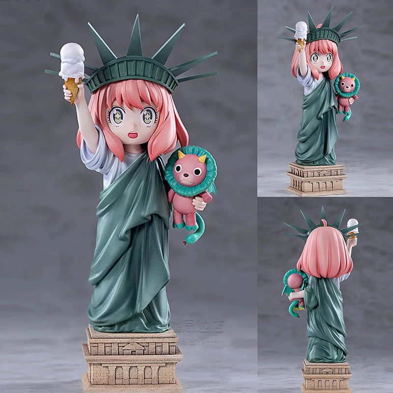 

20cm SPY×FAMILY Anya Forger Anime Figures GK Cos Lady Liberty Action Figures Creative PVC Cute Collection Model Toys Gifts