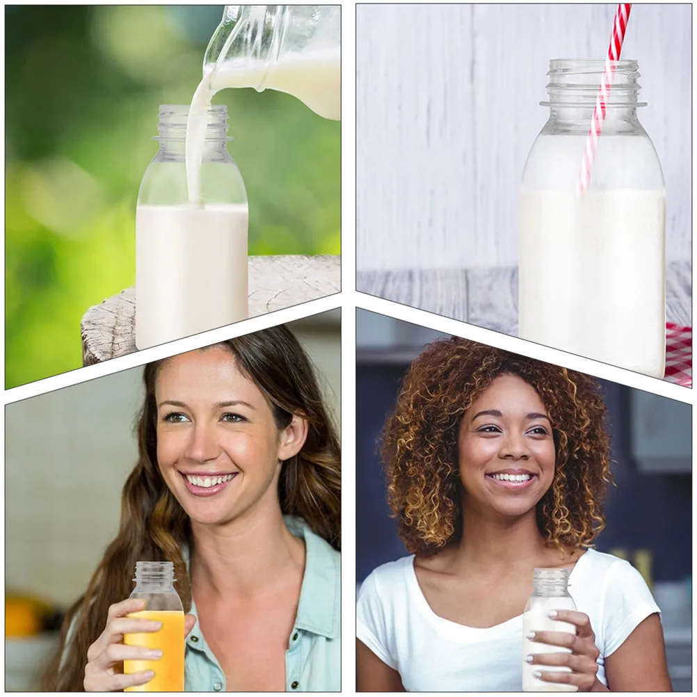 

20 шт. прозрачных пластиковых бутылок для молока, пищевые контейнеры для хранения сока, воды, чая, для кемпинга, активного отдыха, путешествий