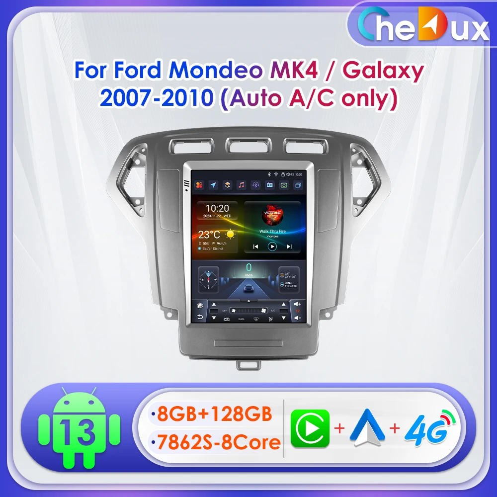 

Chedux 2Din 9.7inch Android13 Car Radio for Ford Mondeo MK4 Galaxy 2007 - 2010 Auto AC CarPlay DSP RDS GPS Nav UI7862 Multimedia