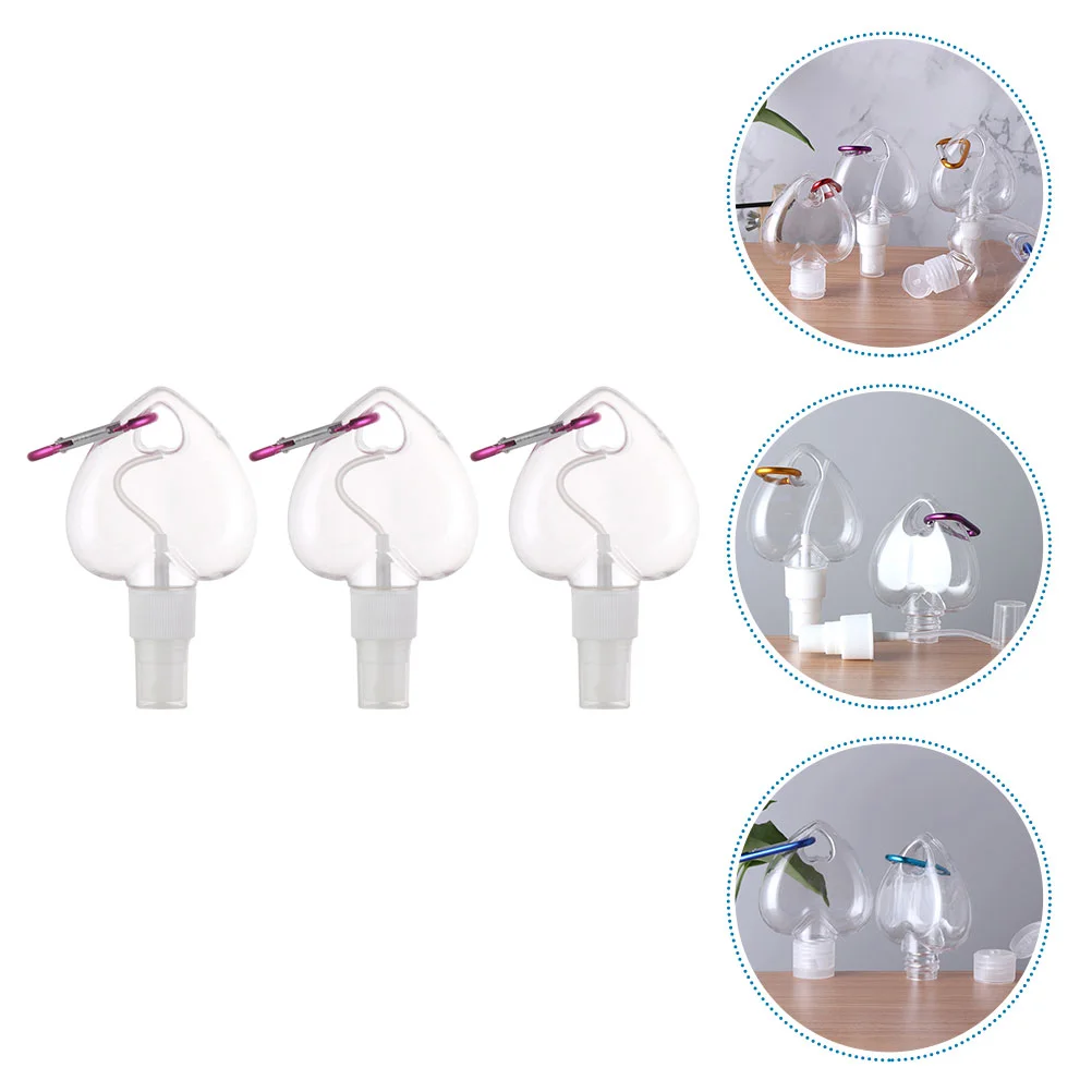 3 PCS Bottle Travel Sub Bottles Mini Carabiner Design Mist Perfume Dispensers Misting Sample Makeup Small with