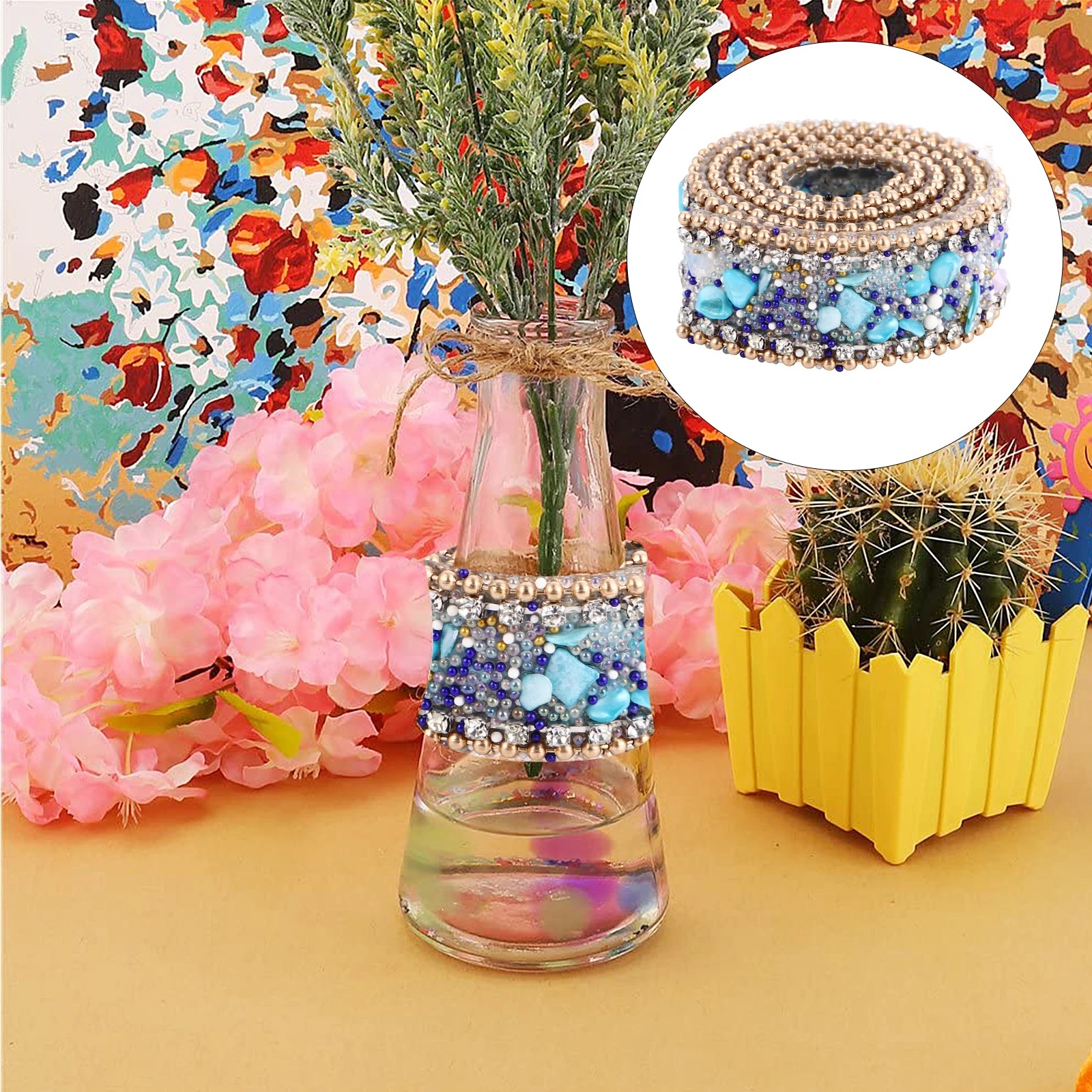 

Rhinestones Ribbon Sparkling Diamond Lace Hot Melt Adhesive DIY Clothes Accessories Garment Decorations Storage Jars