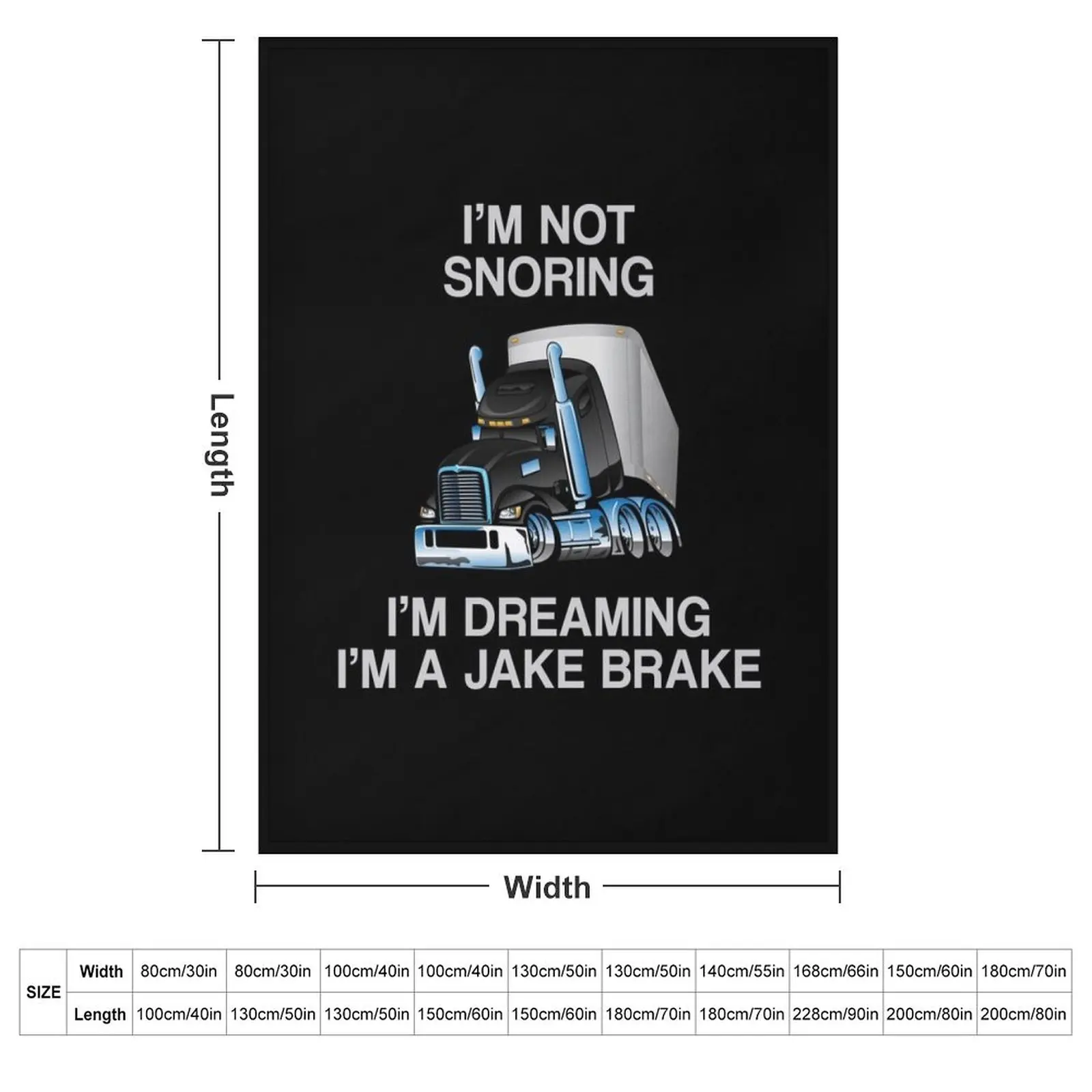 I'm Not Snoring I'm Dreaming I'm a Jake Brake Trucker Humor Joke Throw Blanket
