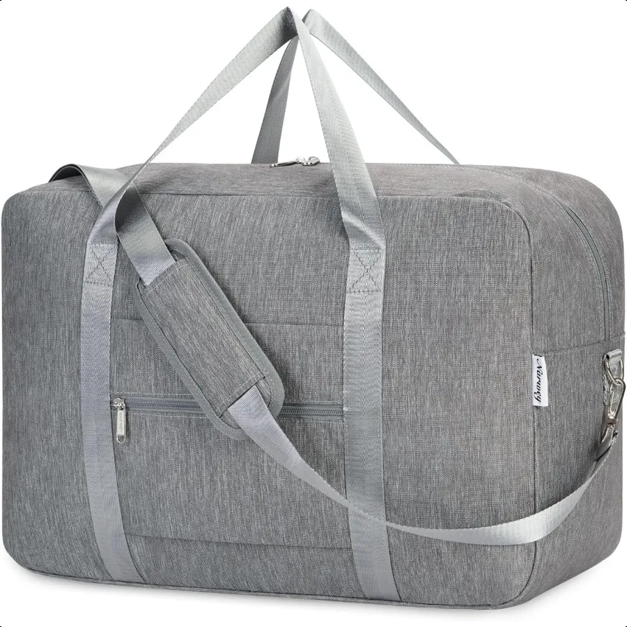 

Carry on luaggage 22x14x9 Airlines Appd Foldable Carry on Bag Travel Duffel Packable Duffle Overnight for Women and Men 40L Gre