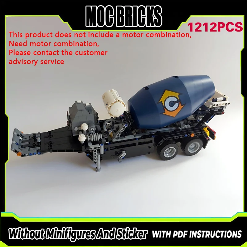 

Конструктор City Car Model MOC: Классический Бетоносмеситель-Прицеп, Модульная Технология, Подарки, Набор для Сборки, Детские Игрушки