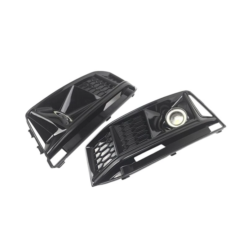 Front Bumper Fog Light Grille Bezel Angel Eye Fog Light 8W0807681K 8W0807682K For A4 B9 S Line 2016-2018-L94A