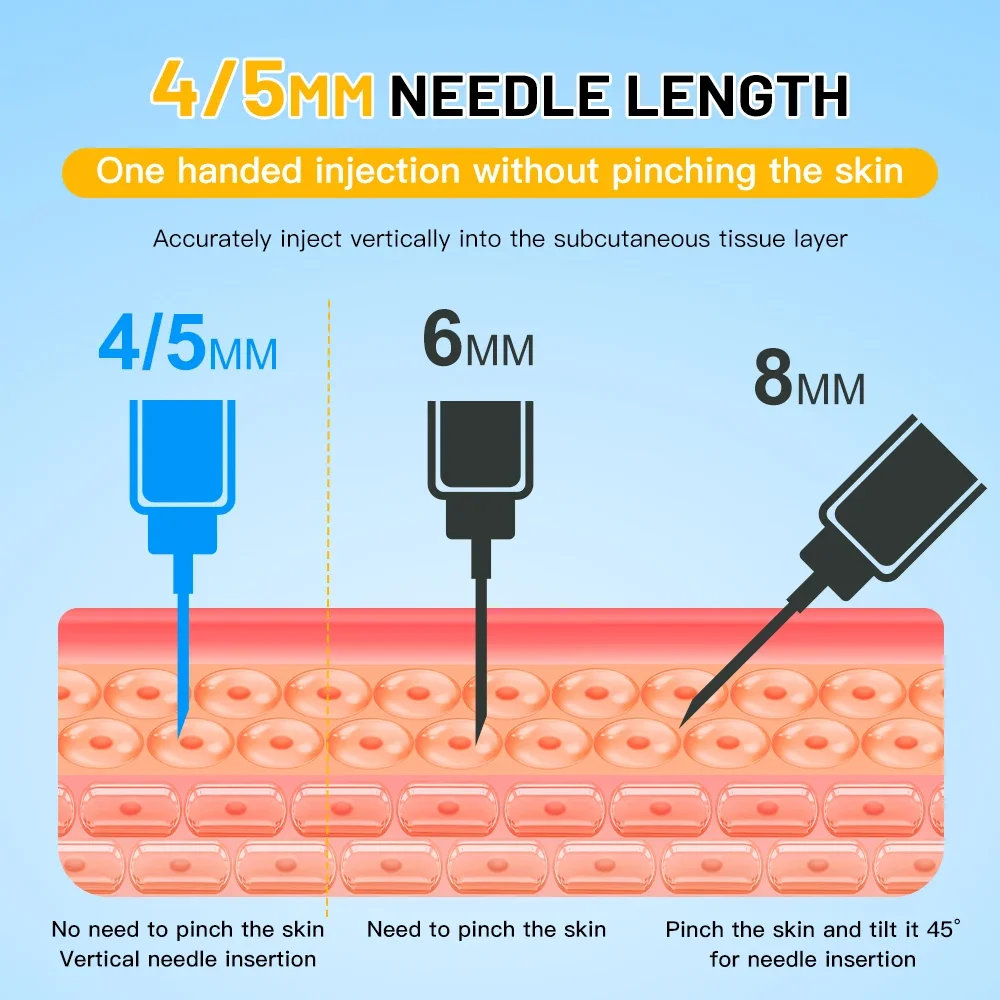 200/100PCS Pen Needles for Insulin Injection - 4/5/6/8mm, Universal Fit for Insulin Pens, Blood Glucose Management Accessories
