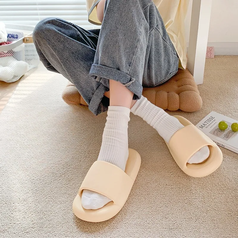 Women's Summer Home Slippers with Thick Soles Anti Slip and Silent Bathroom Sandals for Men To Wear Externally