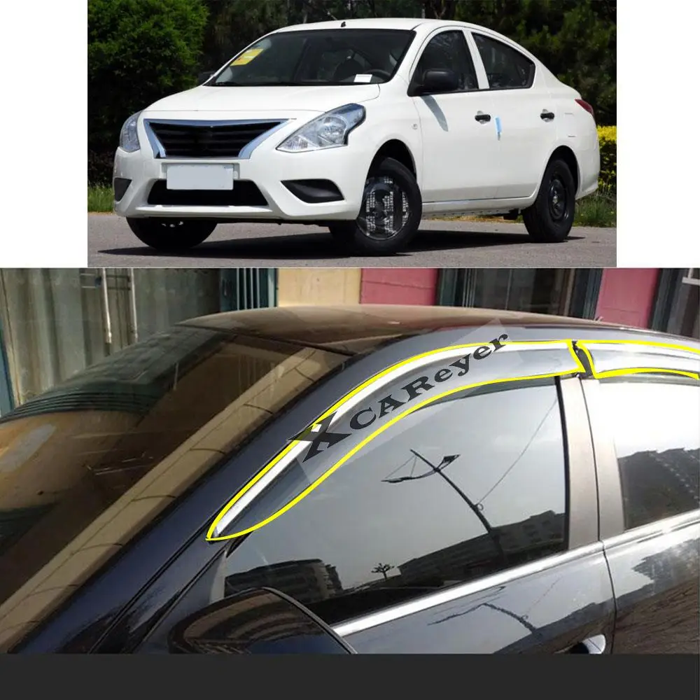 For NISSAN Sunny 2011-2015 2016-2019 Car Body Styling Sticker Plastic Window Glass Wind Visor Rain/Sun Guard Vent Parts