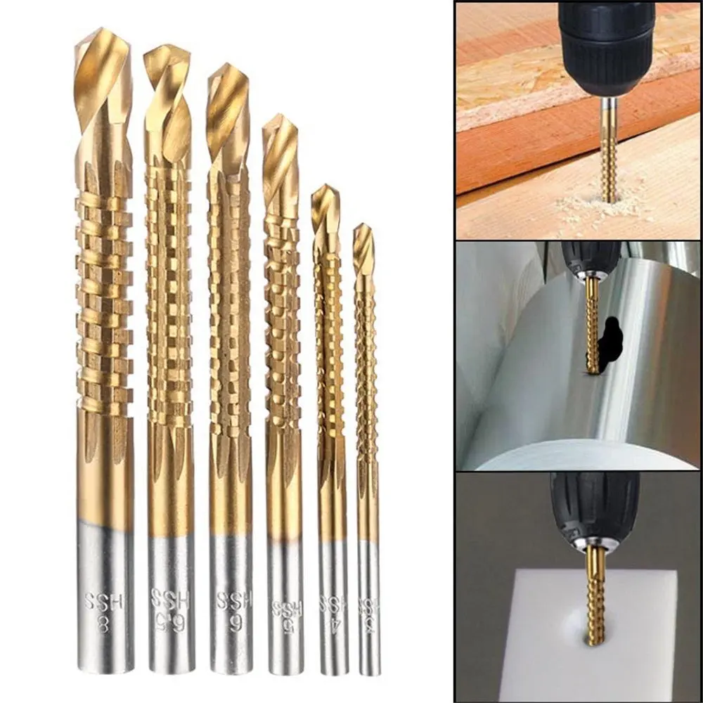 6pcs/set Cobalt Drill Bit Set  Twist drill bit set multi-function metal specia Spiral Screw Metric Composite Tap Drill Bit Tap