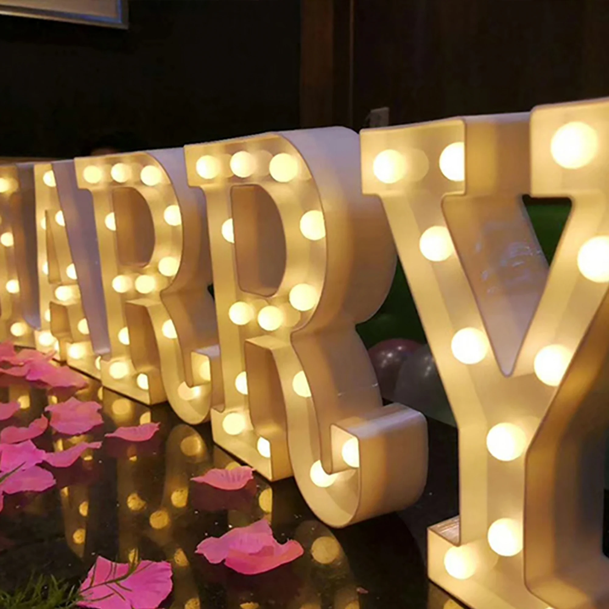 Custom outdoor Freestanding 3D waterproof Bulb Signs metal Marquee Letters Romantic Wedding Baby Marry Me