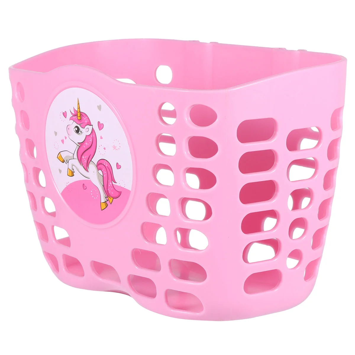 

1pc Plastic Children Basket Unicorn Pattern Thickened Bike Hanging Storage Basket for Kids Bike (Pink)