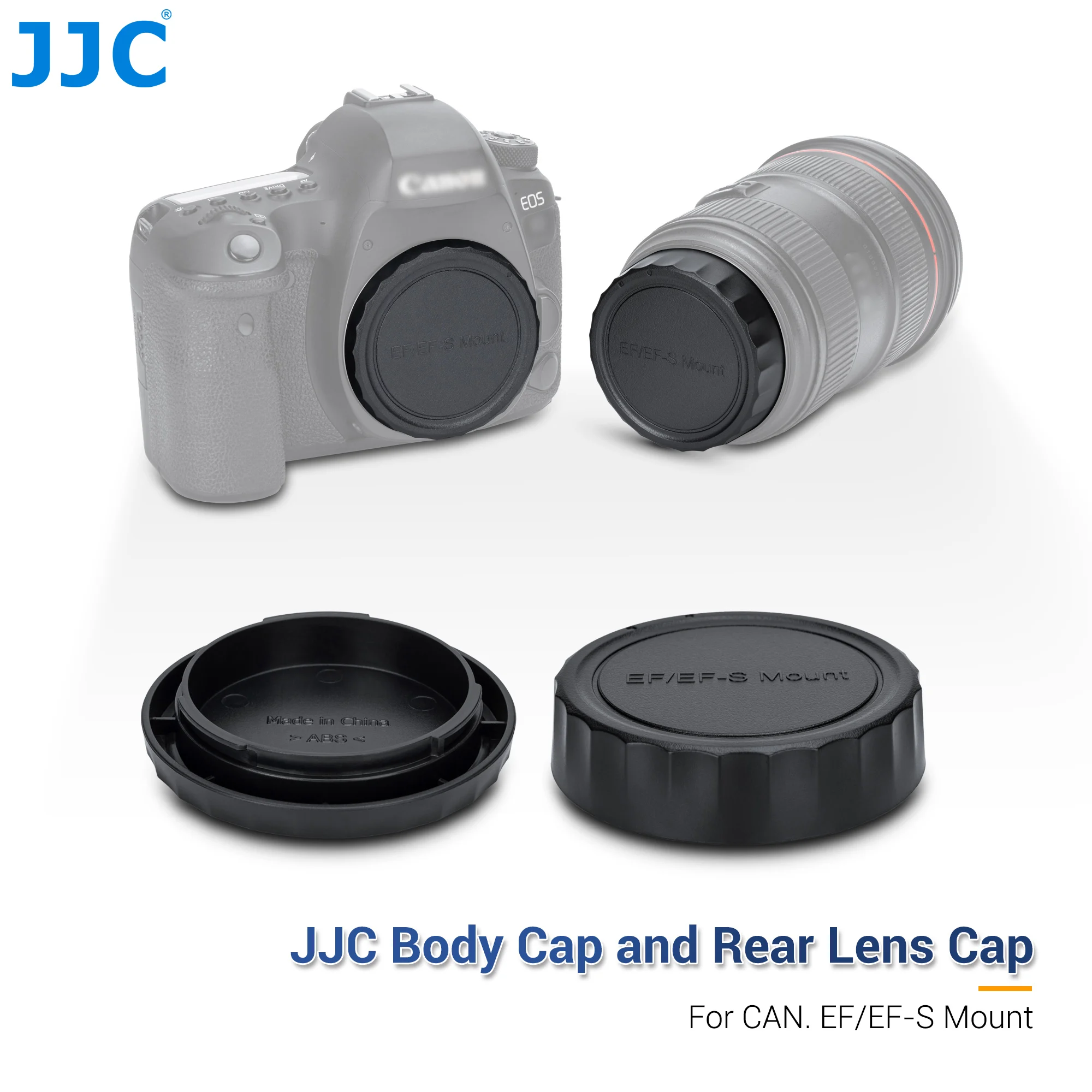 JJC Body Cap & Rear Lens Cap Canon EF/EF-S Mount Cameras and Lenses for Canon EOS R，EOS R5，EOS R6 , EOS 6D，EOS 6D Mark II