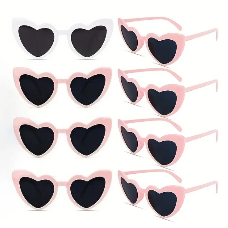 8 قطع من نظارات وصيفات العروس وحفلات الزفاف على شكل قلب مثالية لحفلات الزفاف الفردية