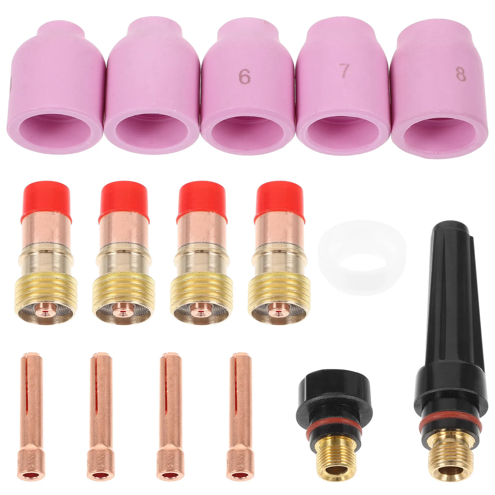 

Набор аксессуаров для сварочной горелки: медные, пластиковые, керамические сопла, насадки из нержавеющей стали и алюминия, стабильная и эффективная работа